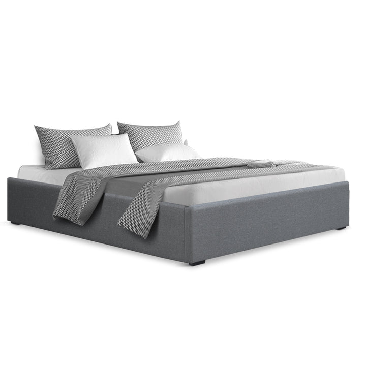 P&F FabSeries Token Double Full Size Gas Lift Bed w/ Storage Platform Fabric