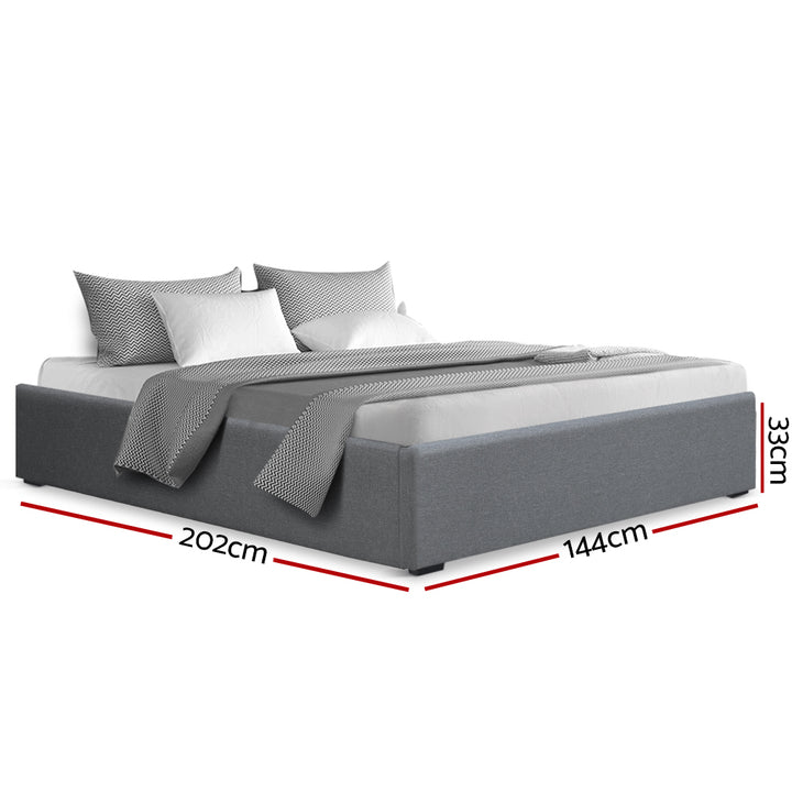 P&F FabSeries Token Double Full Size Gas Lift Bed w/ Storage Platform Fabric