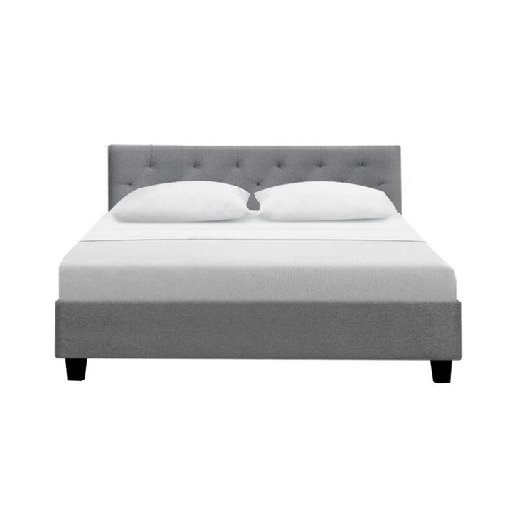 P&F SkyWay Vanke Bed Frame Fabric- Grey Double