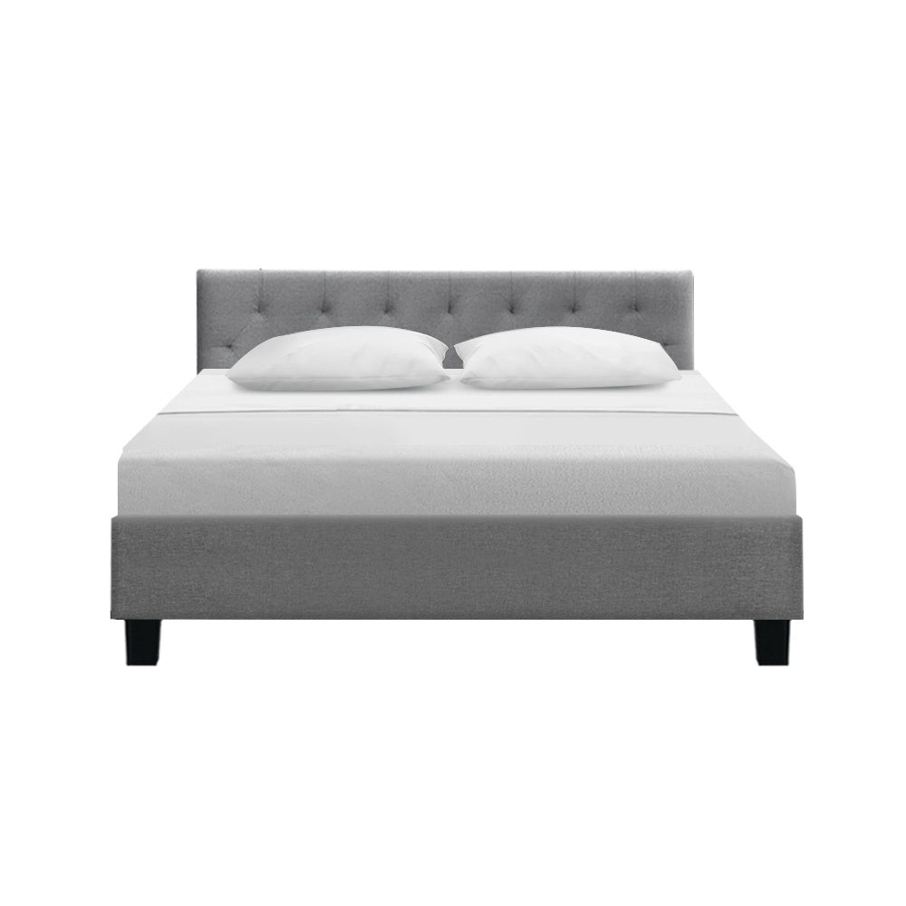 P&F SkyWay Vanke Bed Frame Fabric- Grey Queen