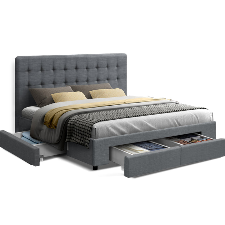 P&F FabSeries Avo Bed Frame Storage Drawers - Grey King