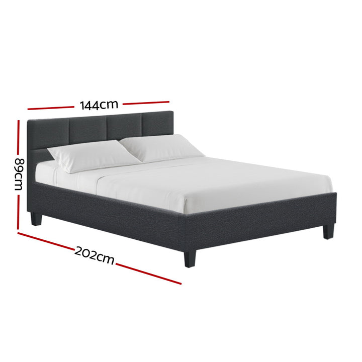 P&F BohoNest Bed Frame Double Size Charcoal Fabric