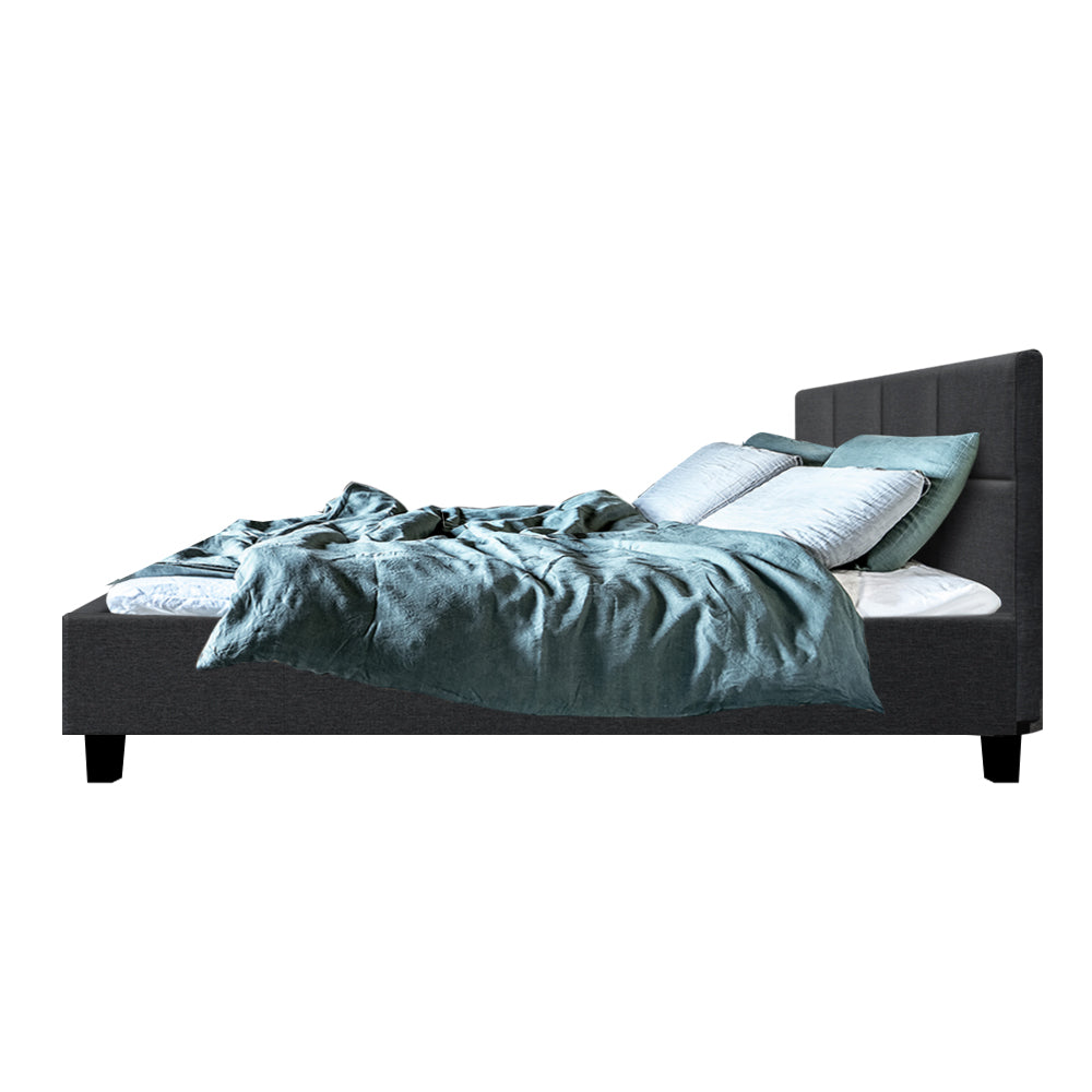 P&F BohoNest Bed Frame Double Size Charcoal Fabric