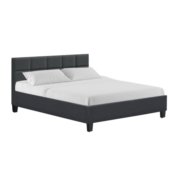 P&F FabSeries Queen Size Charcoal Fabric Bed Frame