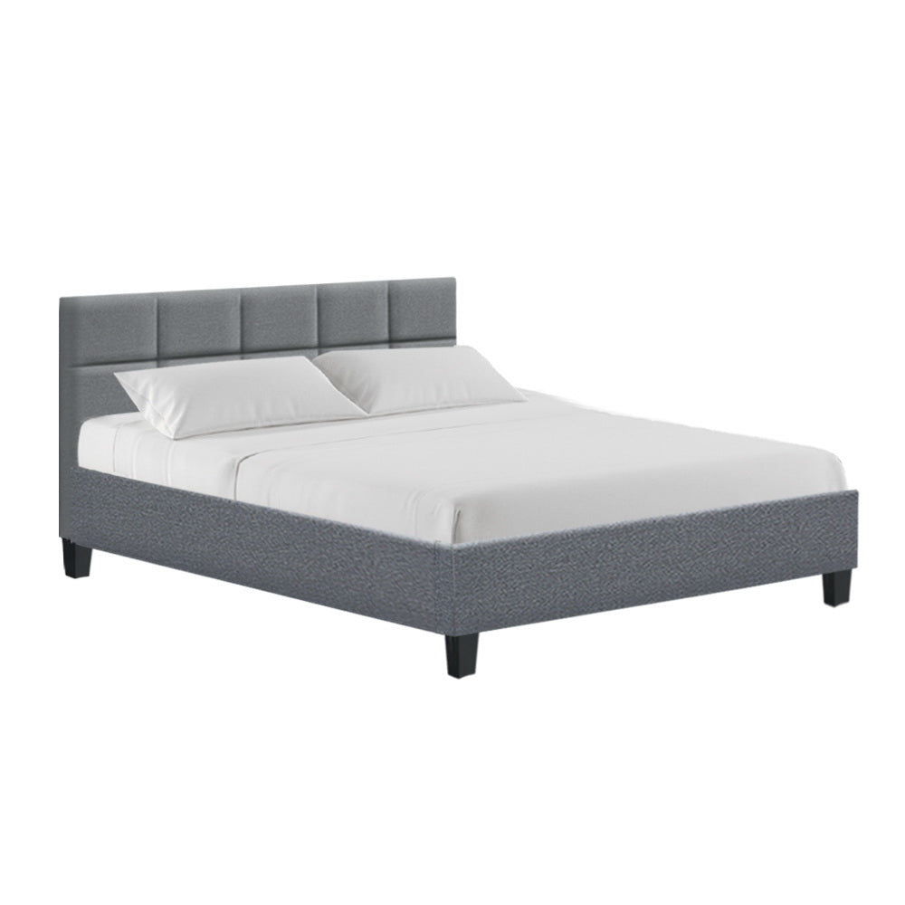 P&F FabSeries Tino Bed Frame Queen Size Grey Fabric