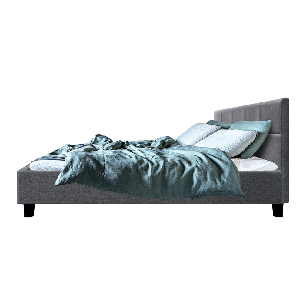 P&F FabSeries Tino Bed Frame Queen Size Grey Fabric