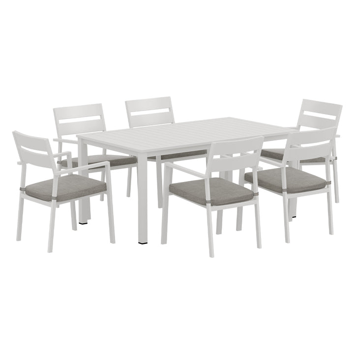 P&F ZennHome 7 Piece Outdoor Dining Set Aluminum 6-seater