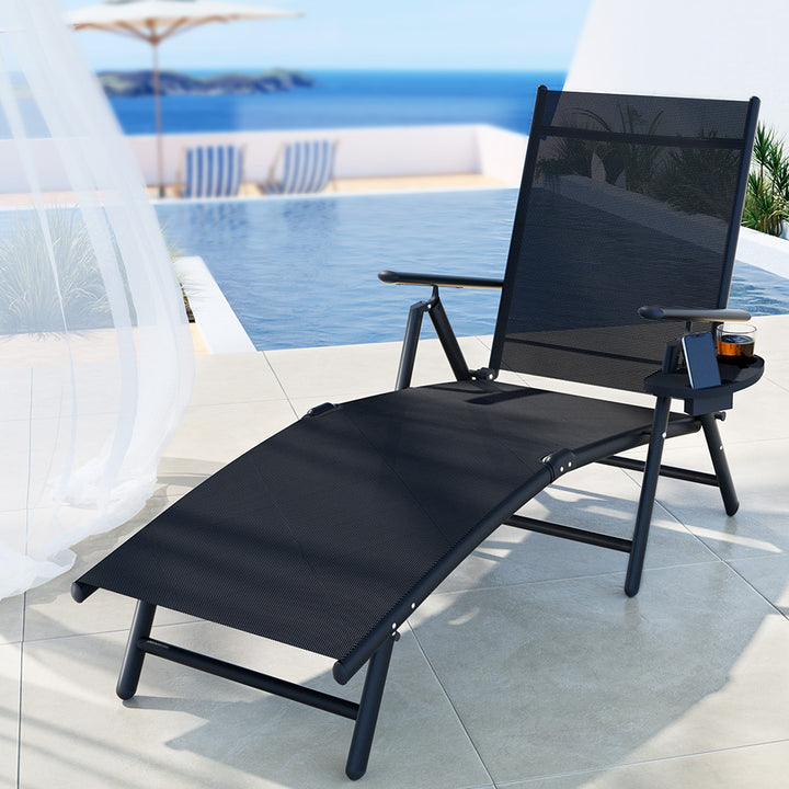 P&F ZennHome Sun Lounge Outdoor Lounger Recliner Chair Foldable Patio Furniture