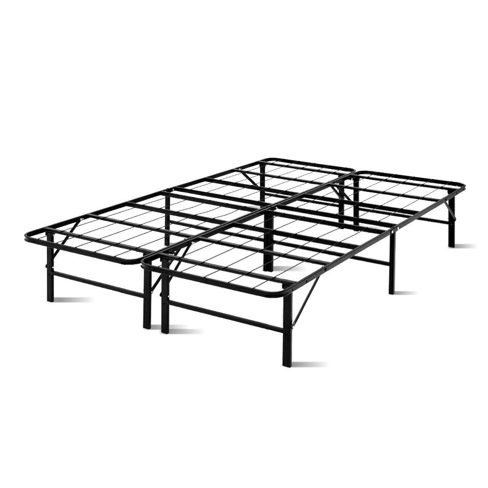 P&F DreamStyle Folding Double Metal Bed Frame - Black