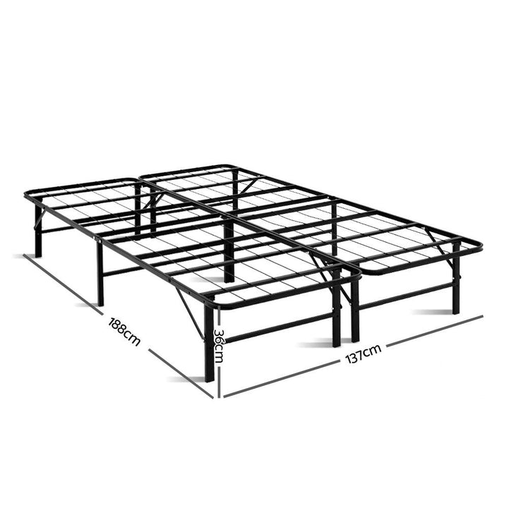 P&F DreamStyle Folding Double Metal Bed Frame - Black