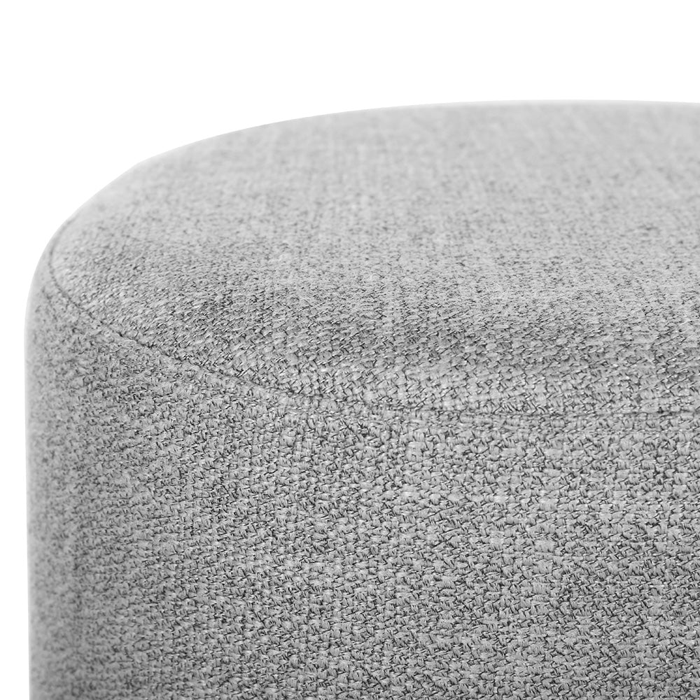 P&F SkyWay Square Foot Stool Faux Linen Fabric Ottoman Foot Rest Padded Seat Grey