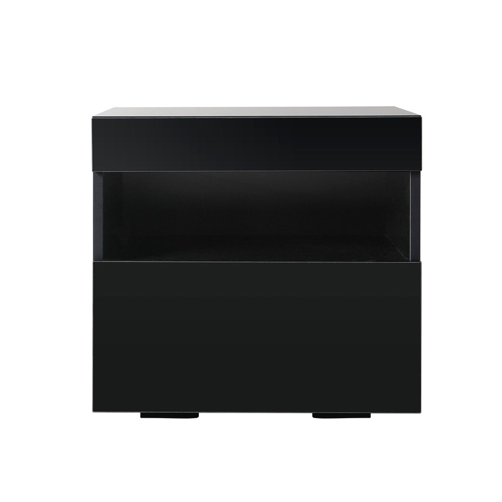 P&F SkyWay Bedside Table LED - HERES Black