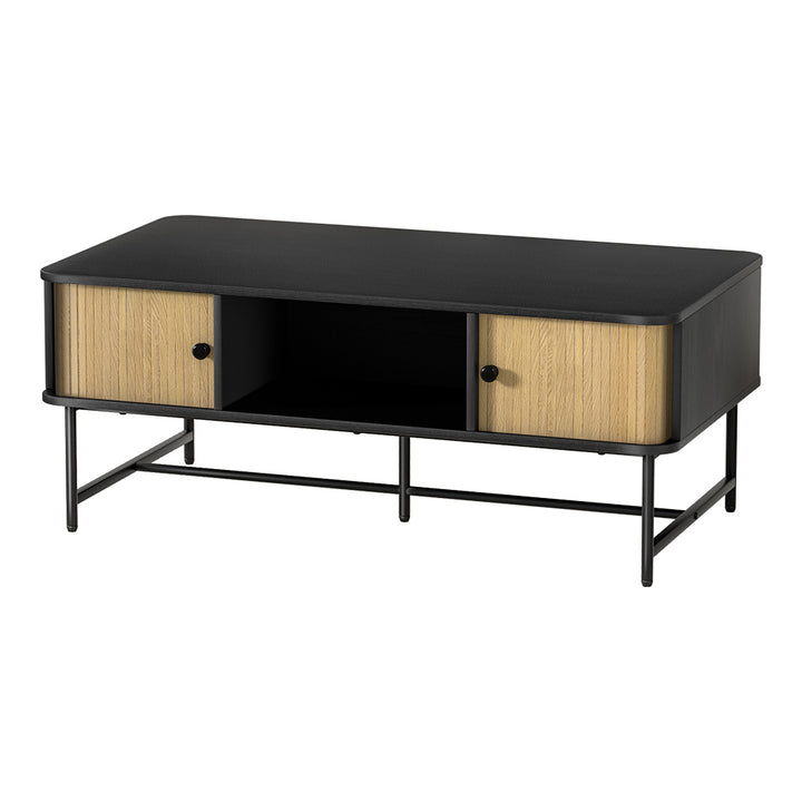 P&F SkyWay Coffee Table Sliding Drawer Door Black Boris