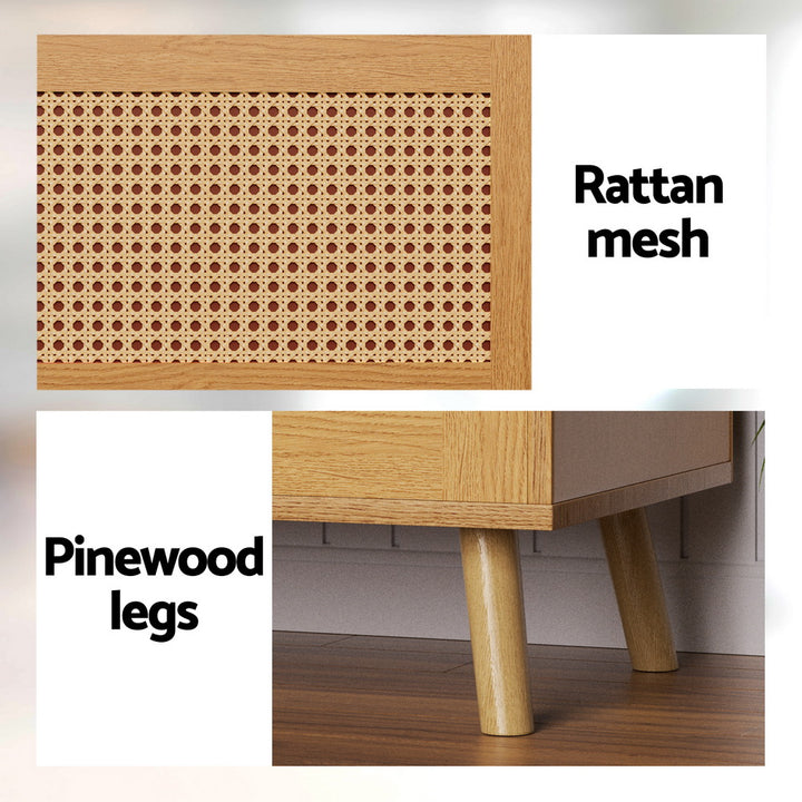 P&F SkyWay Shoe Bench Up to 10 Pairs Rattan Starlyn