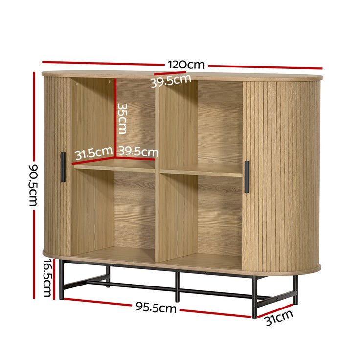 P&F SkyWay Buffet Sideboard Cupboard Cabinet Sliding Doors Pantry Storage Oak PIIA