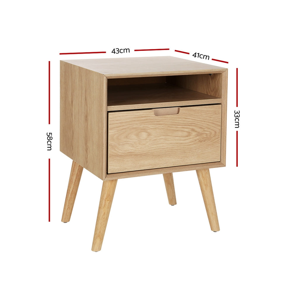 P&F SkyWay Bedside Table Ash wood