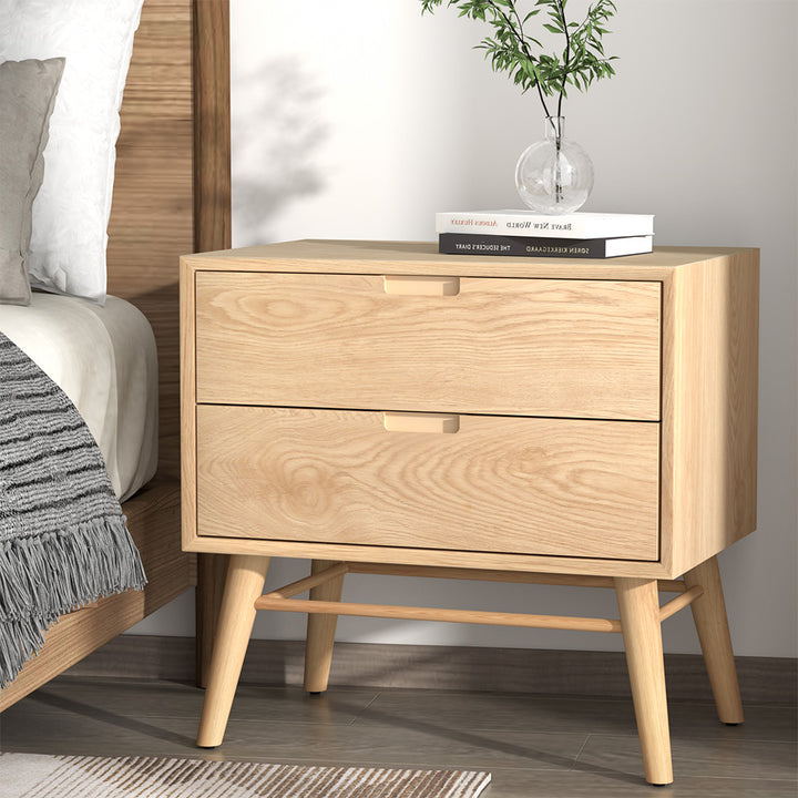 P&F SkyWay Bedside Table 2 Drawers Side Table