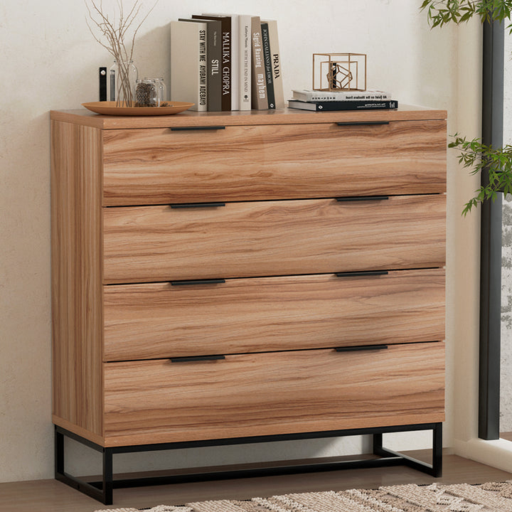 P&F SkyWay 4 Chest of Drawers Cabinet Dresser Table Tallboy Storage Bedroom Rust Oak