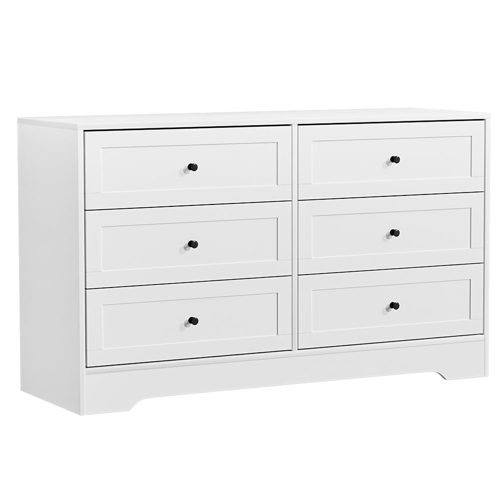 P&F SkyWay 6 Chest of Drawers Cabinet Dresser Table Tallboy Storage Bedroom White