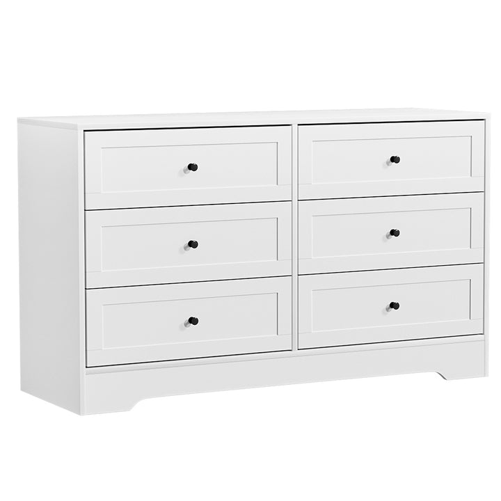 P&F SkyWay 6 Chest of Drawers Cabinet Dresser Table Tallboy Storage Bedroom White