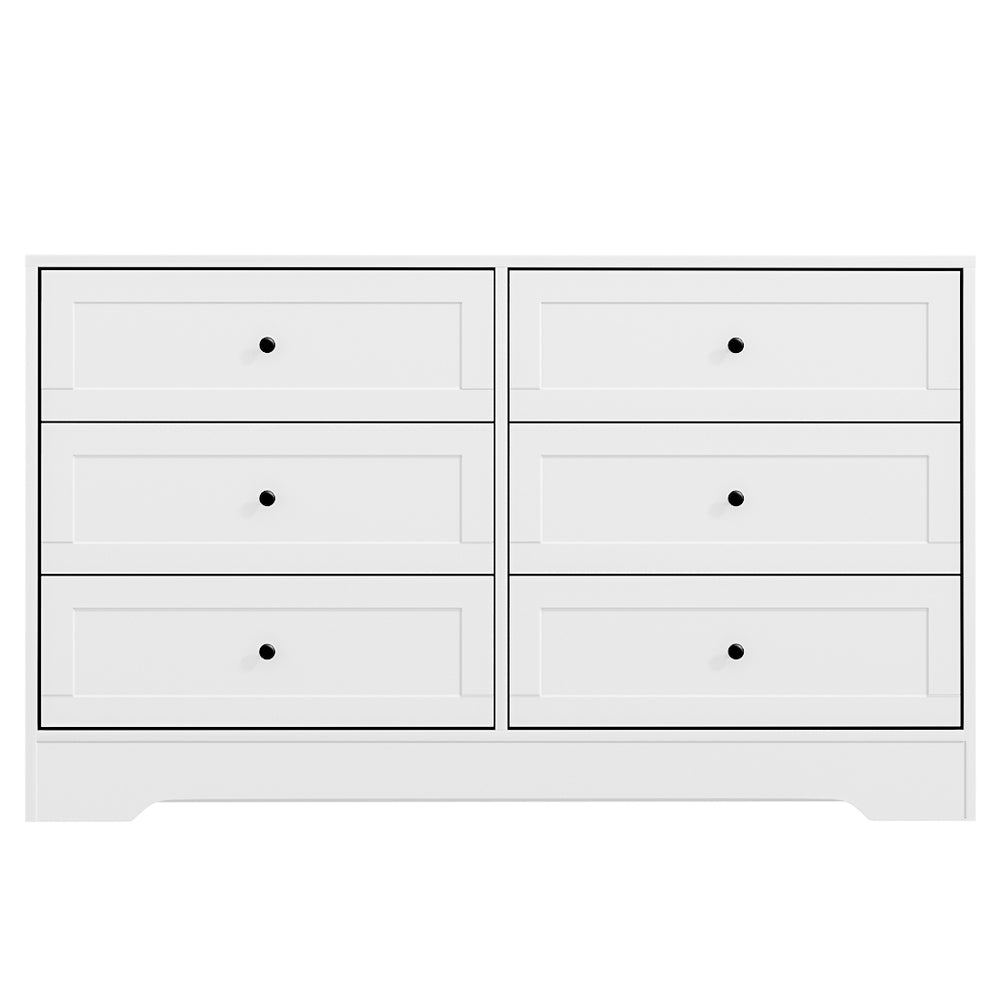 P&F SkyWay 6 Chest of Drawers Cabinet Dresser Table Tallboy Storage Bedroom White