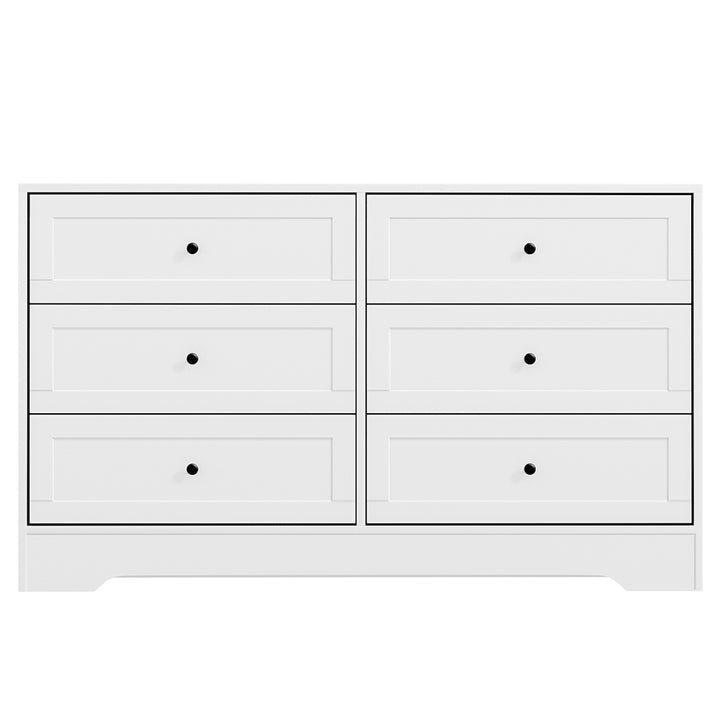 P&F SkyWay 6 Chest of Drawers Cabinet Dresser Table Tallboy Storage Bedroom White