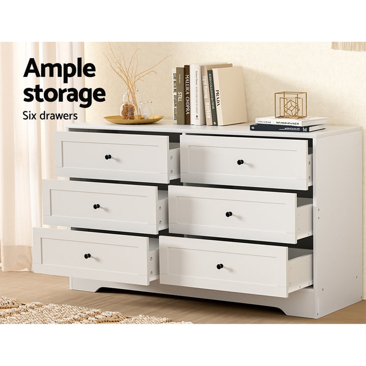 P&F SkyWay 6 Chest of Drawers Cabinet Dresser Table Tallboy Storage Bedroom White