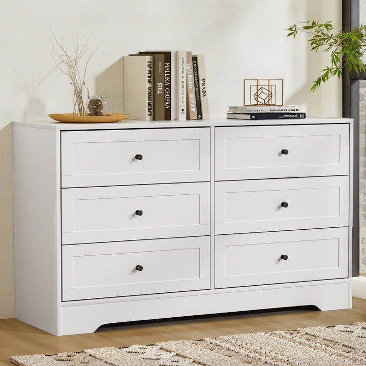 P&F SkyWay 6 Chest of Drawers Cabinet Dresser Table Tallboy Storage Bedroom White