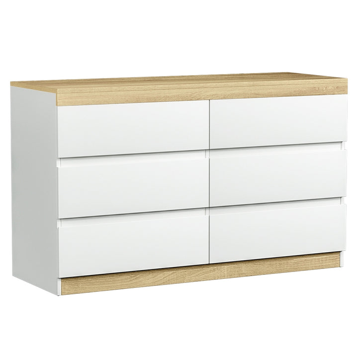 P&F ZennHome 6 Chest of Drawers Cabinet Dresser Table Tallboy Storage Bedroom White