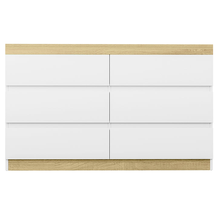 P&F ZennHome 6 Chest of Drawers Cabinet Dresser Table Tallboy Storage Bedroom White