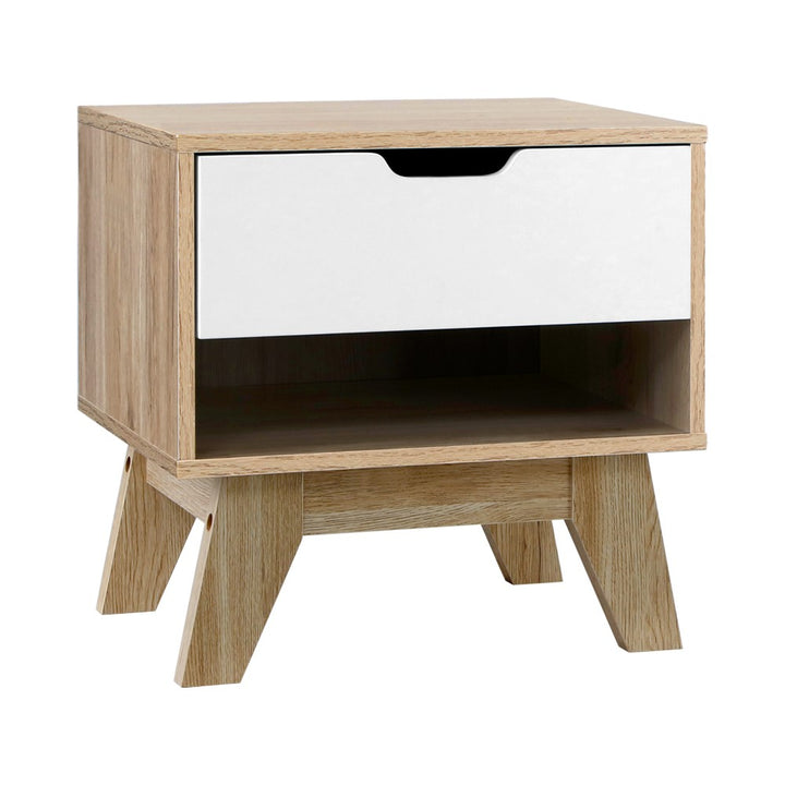 P&F ZennHome Bedside Table Drawer Nightstand Side Table