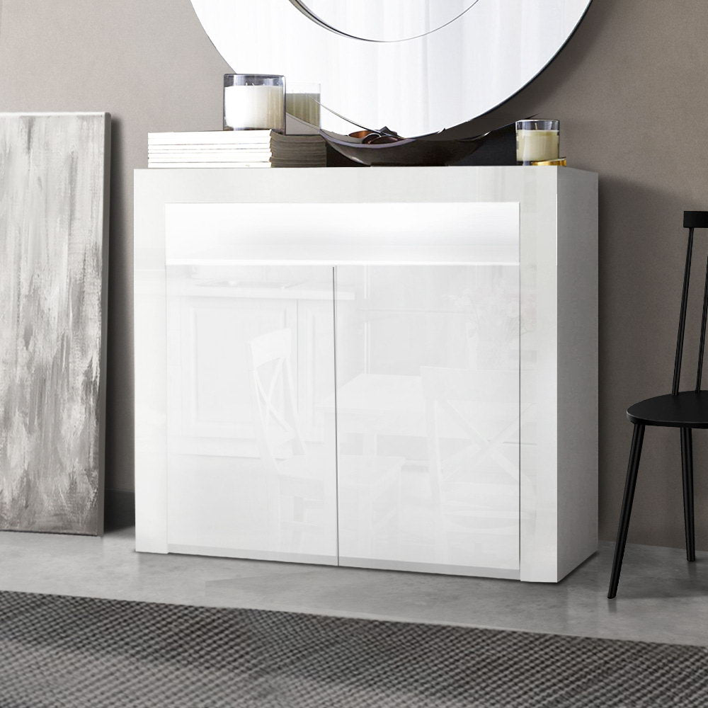 P&F SkyWay Buffet Sideboard LED High Gloss White