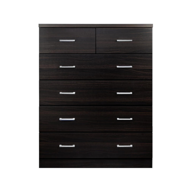 P&F SkyWay Tallboy 6 Drawers Storage Cabinet - Walnut