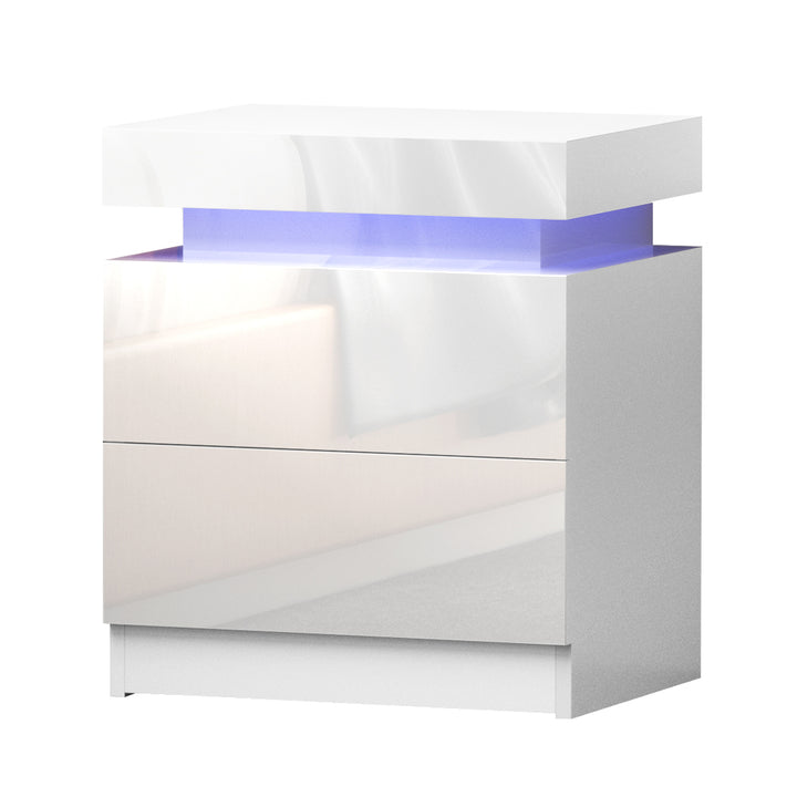 P&F SkyWay Bedside Tables Side RGB LED White