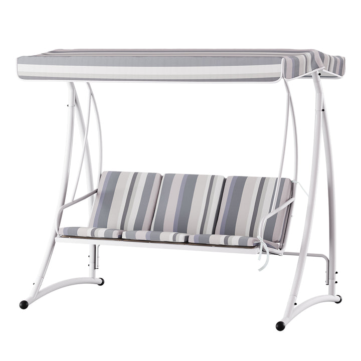 P&F ZennHome Outdoor Swing Chair Garden Bench 3 Seater Canopy Cushion Furniture