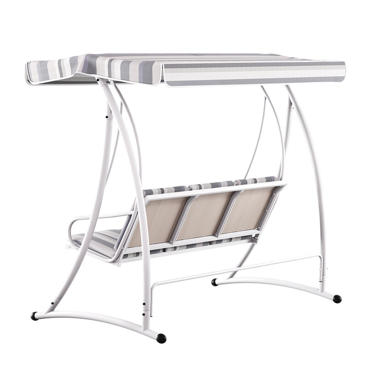 P&F ZennHome Outdoor Swing Chair Garden Bench 3 Seater Canopy Cushion Furniture