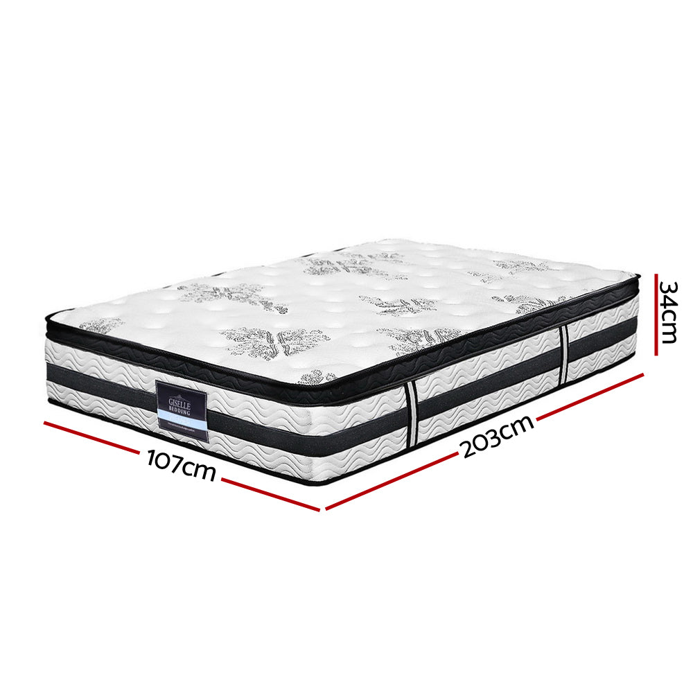 P&F SleepNice Bedding Algarve Euro Top Pocket Spring Mattress 34cm Thick King Single