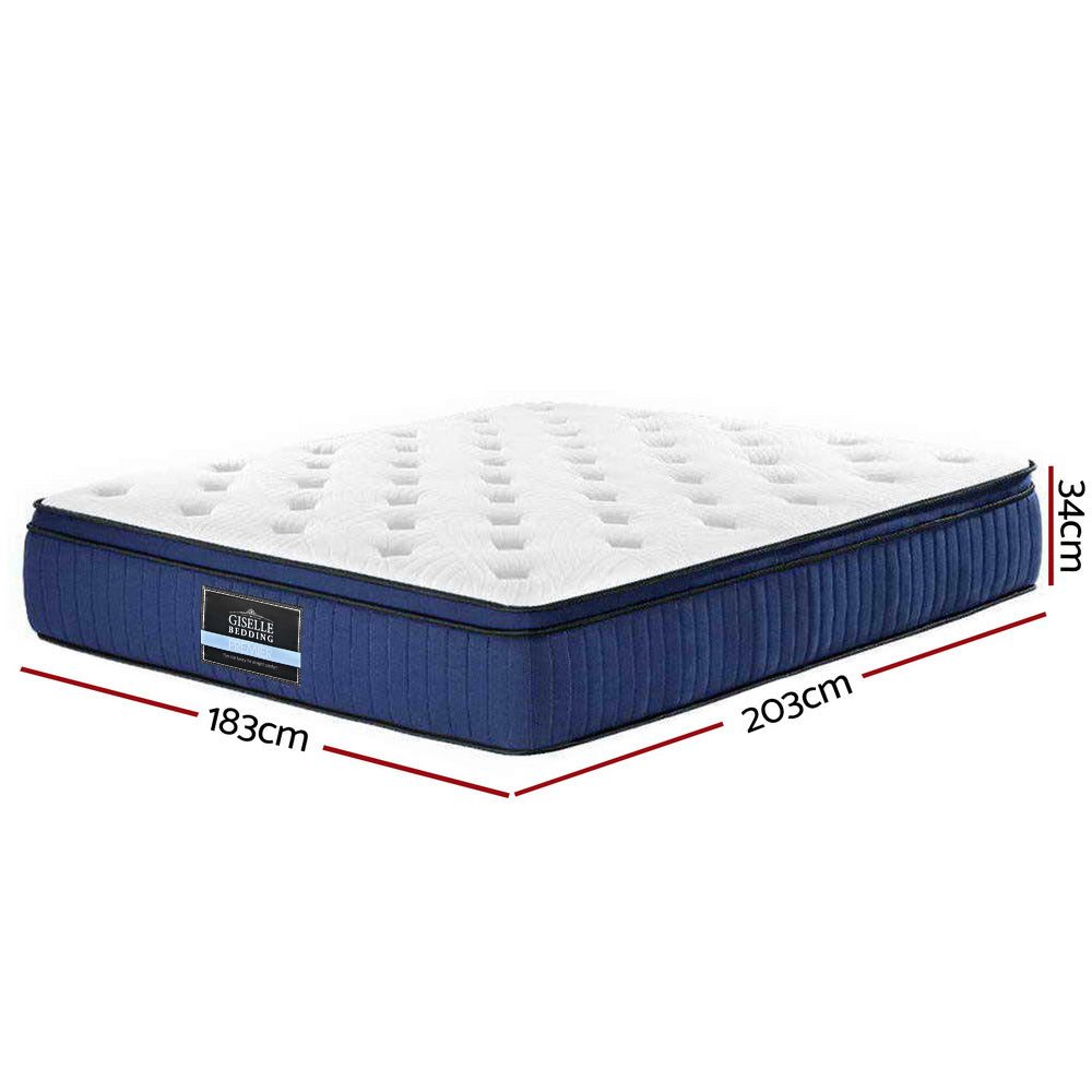 P&F SleepNice Bedding Franky Euro Top Cool Gel Pocket Spring Mattress 34cm Thick King