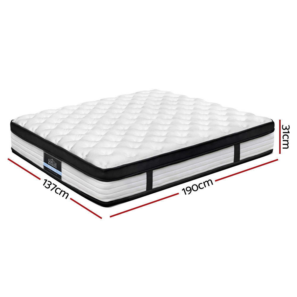 P&F SleepNice Bedding Devon Euro Top Pocket Spring Mattress 31cm Thick Double