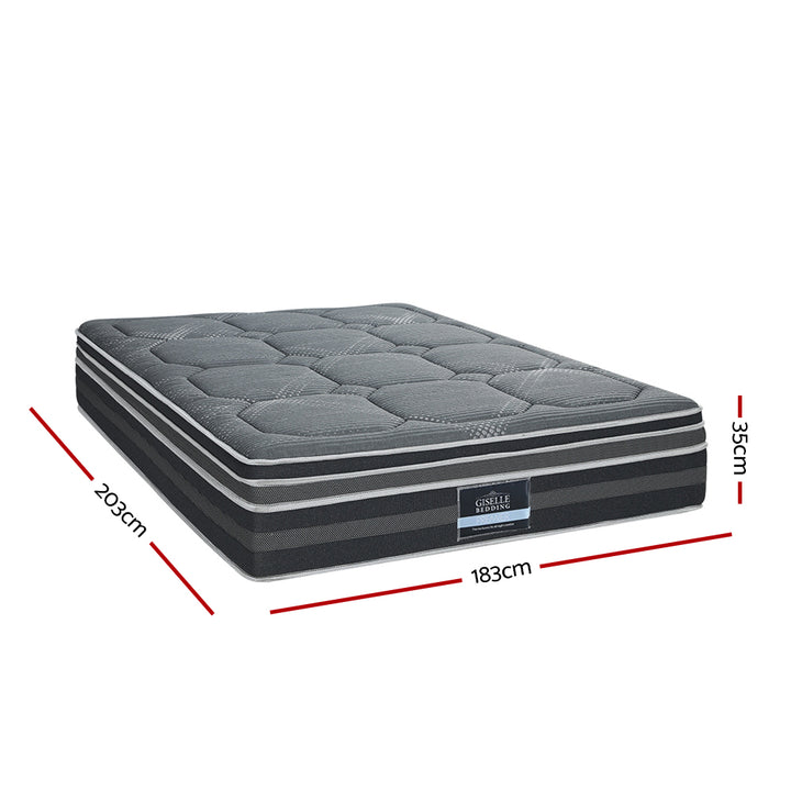 P&F SleepNice 35CM KING Mattress Bed 7 Zone Dual Euro Top Pocket Spring Medium Firm