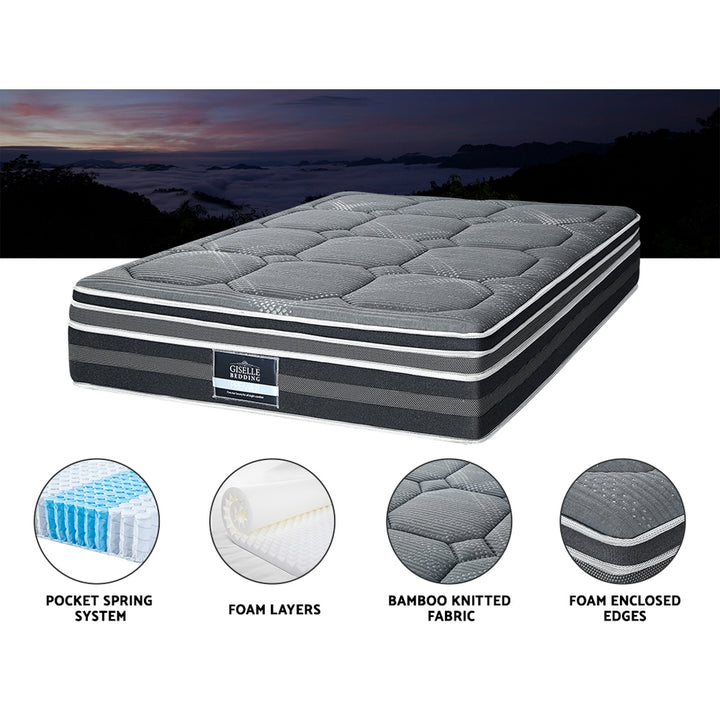 P&F SleepNice 35CM KING Mattress Bed 7 Zone Dual Euro Top Pocket Spring Medium Firm