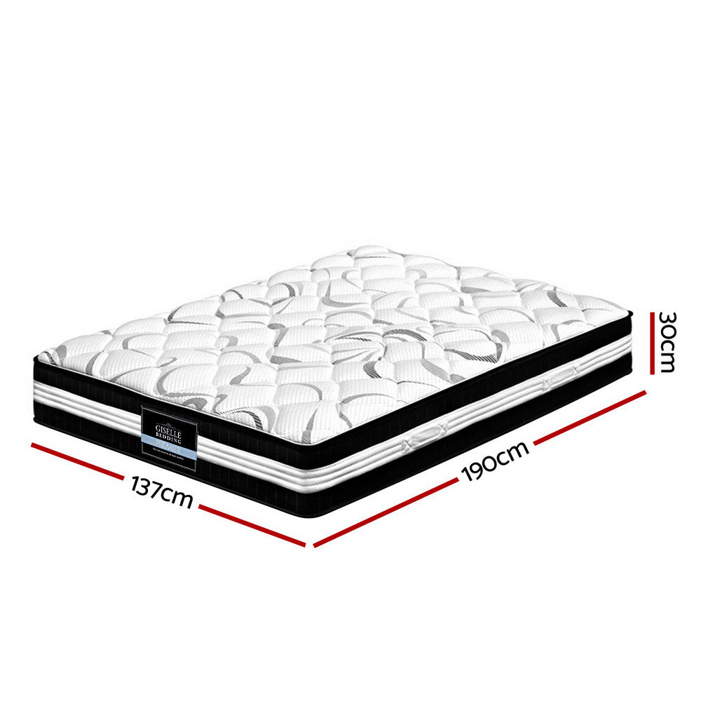 P&F SleepNice Bedding Mykonos Euro Top Pocket Spring Mattress 30cm Thick Double