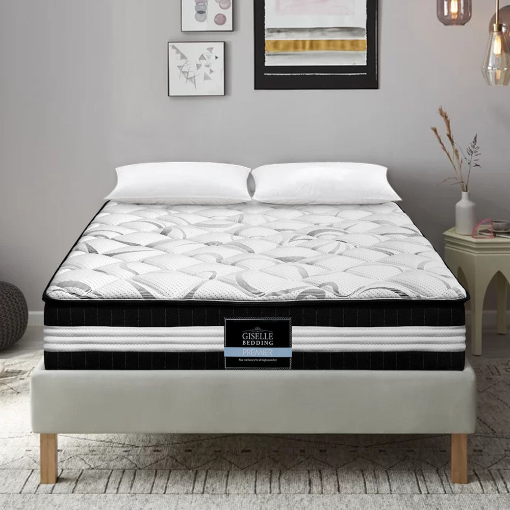 P&F SleepNice Bedding Mykonos Euro Top Pocket Spring Mattress 30cm Thick Double