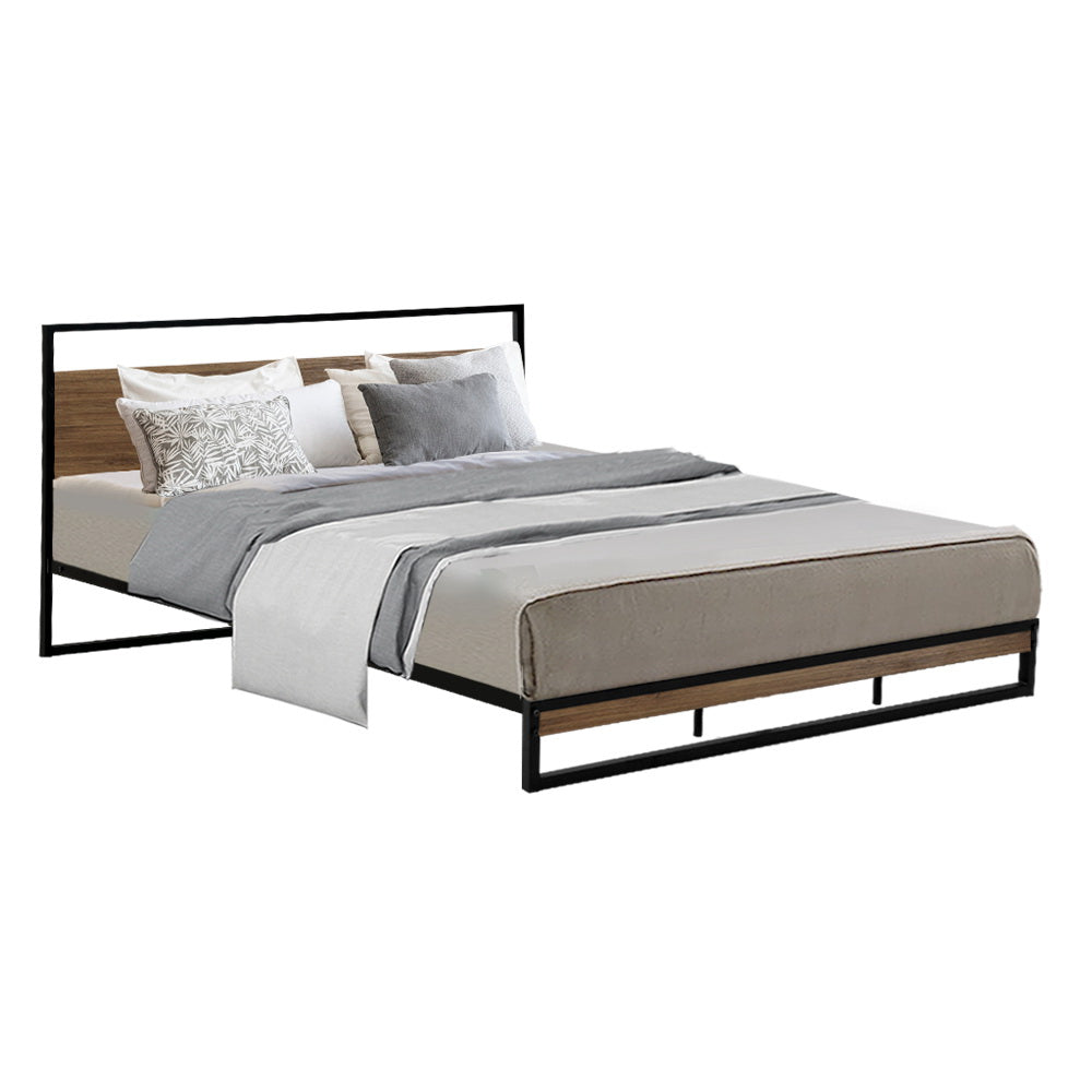 P&F DreamStyle Metal Bed Frame King Size Mattress Base Black