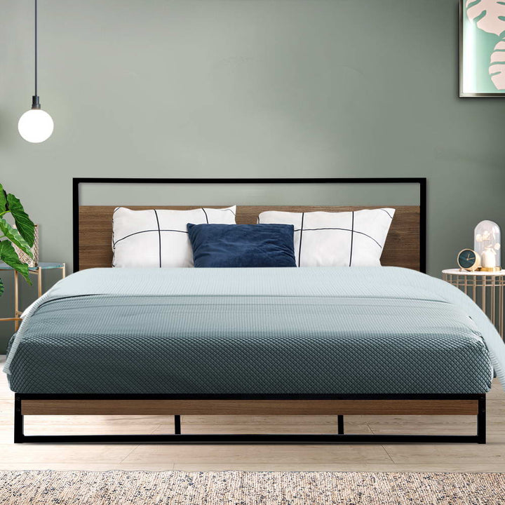 P&F DreamStyle Metal Bed Frame King Size Mattress Base Black