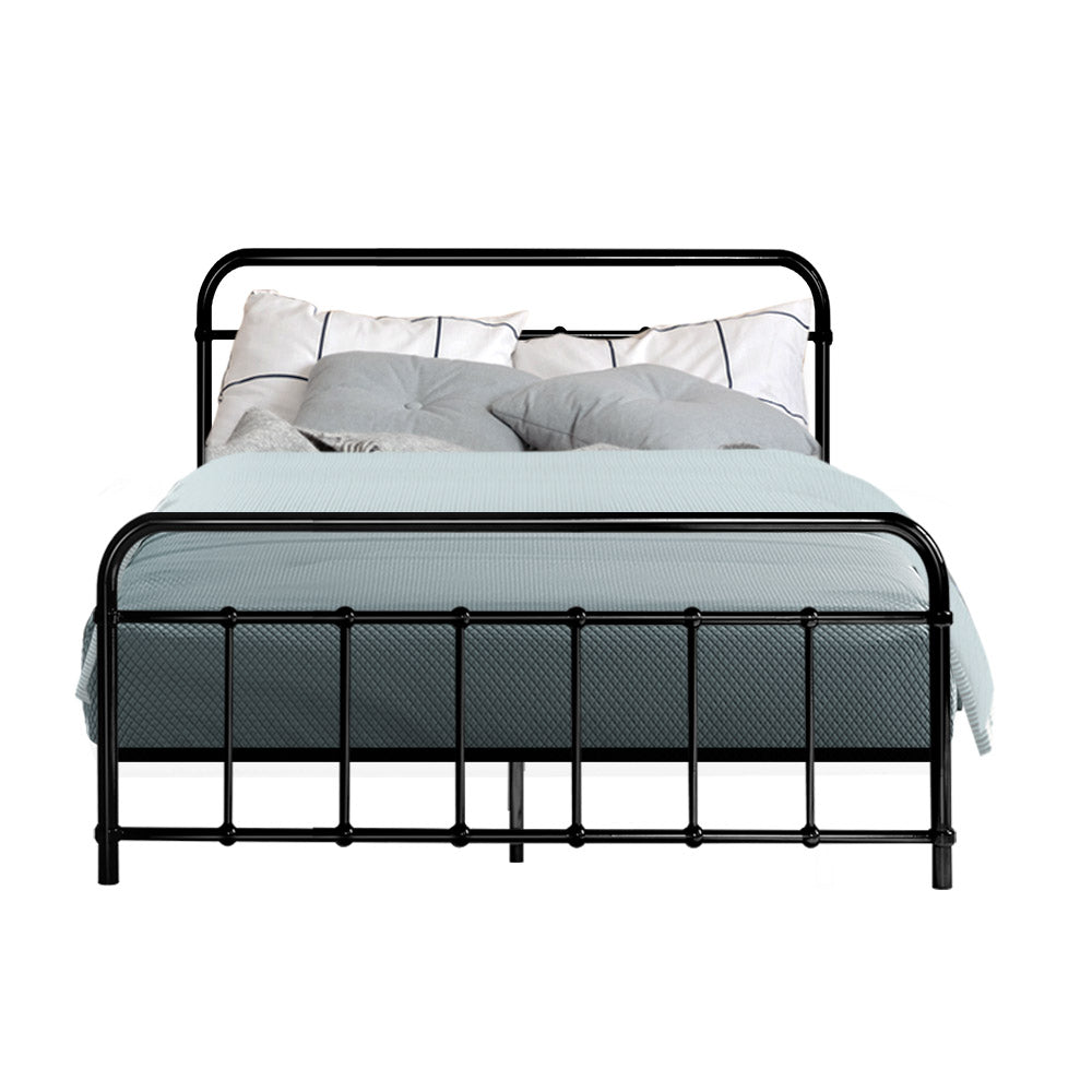 P&F DreamStyle LEO Metal Bed Frame - Double (Black)