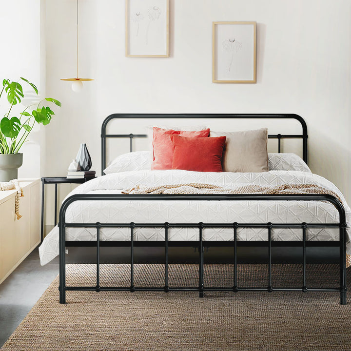 P&F DreamStyle LEO Metal Bed Frame - Double (Black)