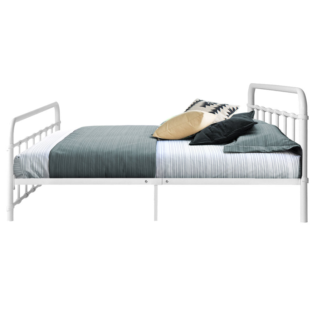 P&F DreamStyle LEO Metal Bed Frame - Double (White)