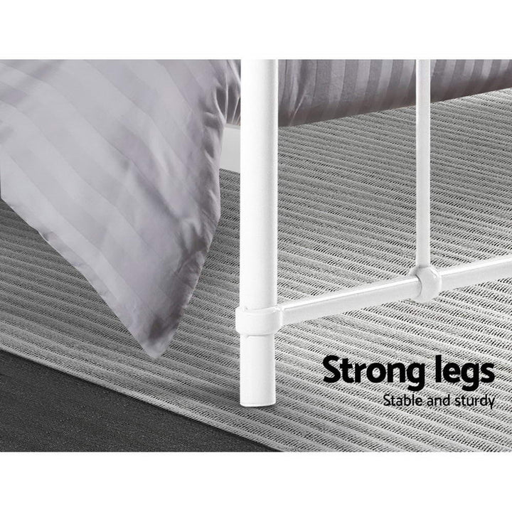 P&F DreamStyle LEO Metal Bed Frame - Double (White)