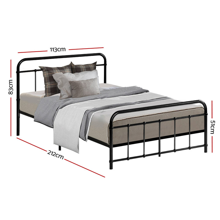 P&F DreamStyle LEO Metal Bed Frame KS King Single - Black